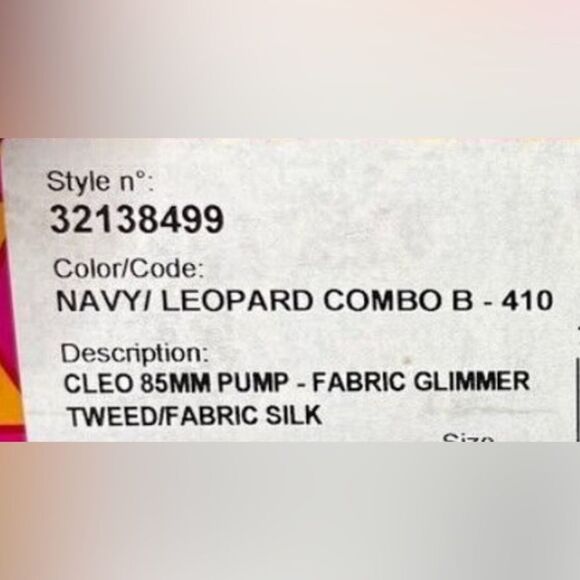 Tory Burch Heels Cleo Tweed Silk Bow Navy Mix Media 8.5 - Picture 13 of 13